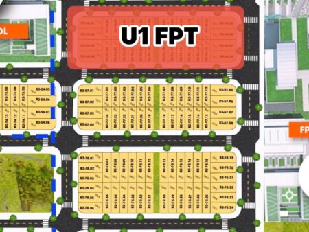 Sơ đồ phân khu U1 FPT City Đà Nẵng gần trường học C1 C2